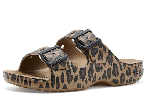 Crocs Womens Saturday Sandals Sepia/Leopard 8 Medium