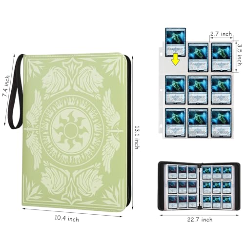 Image of 9-Pocket Card Binder for MTG,720 Double Sided Pocket PU Trading Collection Binder,Premium Collector Card Album for MTG,TCG,Yugioh,Game Cards (Yellow)