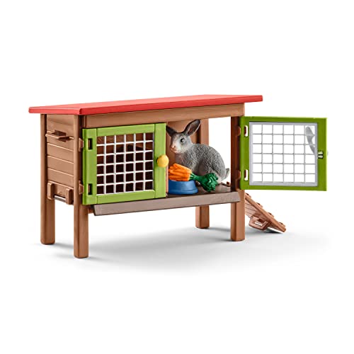 SCHLEICH Farm World - 8 PC Rabbit Hutch Playset with Animal Figures - Realistic Rabbit Play Set with Mother and Baby Bunny Figurines for Girls, Boys - Imaginative Play Animal Toys for Kids 3+ | 42420 - Image 3