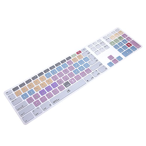 WYGCH Ultra Thin Shortcuts Extended Silicone Keyboard Protective Cover Skin for Mac Aluminum Wired Keyboard MB110LL/B (A1243) Numeric Keypad (for Avid Pro Tools)