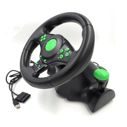 Racing Steering Wheel with Pedals and Shifters, Vibration Controller for 360, PS3, PS2, PC, 180 Degree Rotation Vibration Game Racing Wheel - Image 3