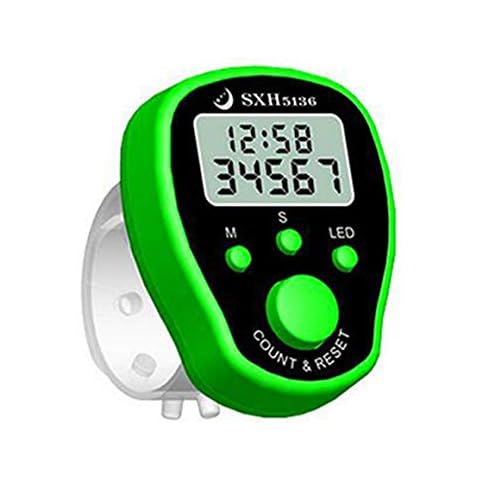 Persdico Digital Handheld Sports Stopwatch Stop Watch Time Clock Alarm Counter Timer LCD Large Magnetic Kitchen Time Cooking Alarm, Green Cover