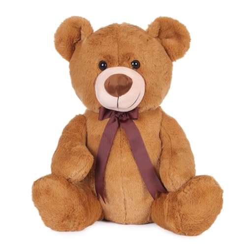 Image of Mirada Sitting Teddy Bear Soft Plush Toy | Brown Stuffed Animal for Kids & Toddlers | Soft Toys for Kids, Teddy Bears, Soft Teddy Bear, Stuffed Animals, Cuddle Toy, Cute Soft Toys, Baby Gift | 35cm