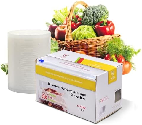 Vacuum Sealer Roll (6” x 150’) Keeper with Cutter – Premium Seal Bags for Food Saver, Ideal for Meal Prep, Sous Vide, and Storage, Vesta Precision