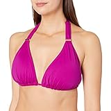 La Blanca Damen Island Goddess Delux BH Cup Hardware Halter Bikini Badeanzug Oberteil - Pink - 80D