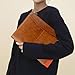 Geslun Genuine Leather Portfolio with Front Pocket for Men and Women, Zippered Padfolio Binder 8.5 x 11 Legal Pad Notebook Holder, Fits 13” Laptop, Professional Work File Case, Brown, Oil Tanned