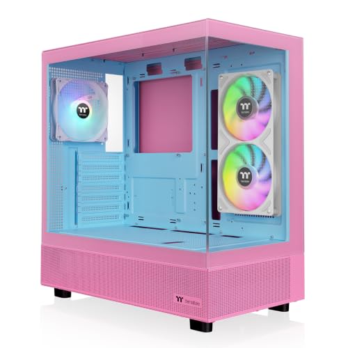 Image of Thermaltake View 270 Plus SR TG ARGB; Mid Tower Chassis; 1xSF240 ARGB PWM Reverse Fan 1xSF120 ARGB PWM Fan; 360mm Radiator Support; 420mm GPU Clearance; Bubble Pink; CA-1Y7-00MAWN-06