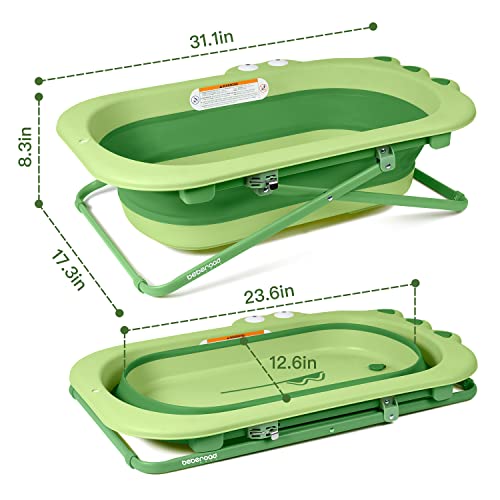 Beberoad Pets Pet Bathtub Collapsible Pet Bath Tub Height Adjustable Portable Dog Cat Bathing Tub For Small Medium Pets-Foldable Pet Shower Tub With Drainage Hole, Green, 23.6 X 12.6 X 8.3 Inches #TOP5