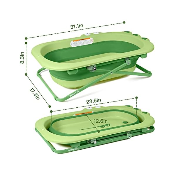Beberoad-Pets-Pet-Bathtub-Collapsible-Pet-Bath-Tub-Height-Adjustable-Portable-Dog-Cat-Bathing-Tub-for-Small-Medium-Pets-Foldable-Pet-Shower-Tub-with-Drainage-Hole-Green-236-x-126-x-83-Inches Beberoad Collapsible Pet Bathtub: Portable Convenience for Your Furry Friends