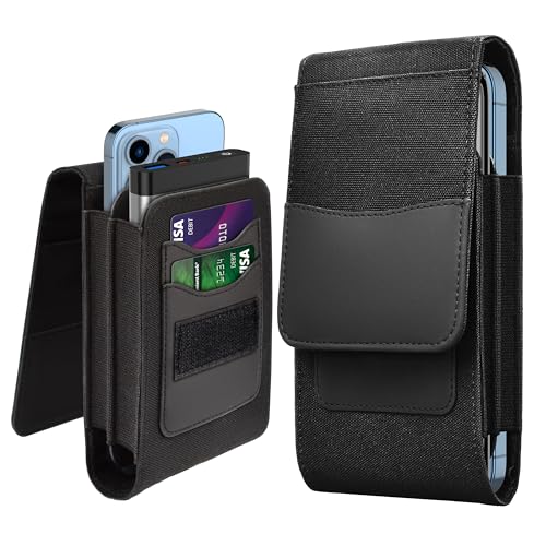 Universal Handy Gürteltasche Dual Handytasche Schutztasche mit Gürtelclip für iPhone 16 15 14 13Pro Max,Samsung Galaxy S25 S24 Ultra Gürtel Tasche Dual Phone Holster für Männer,Wandern,Camping,Grillen