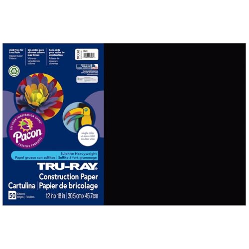 Recycled Tru-Ray Construction Paper, 12' x 18', Black (PAC103061) Category: Art and Drafting Paper