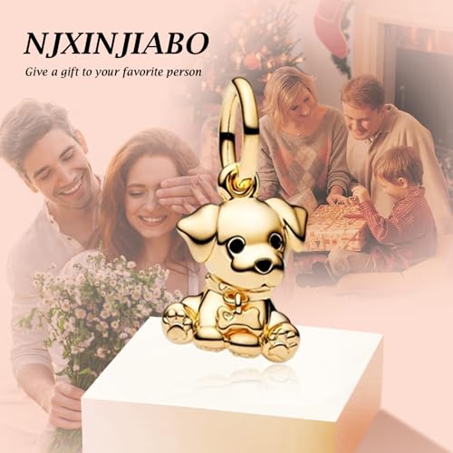 Image of S925 Sterling Silver Gold Plated Romantic Charms, Gifts for Mom Girlfriend Family on Valentine's Day Birthday Christmas Anniversary, Bracelet Necklace Bead Charm