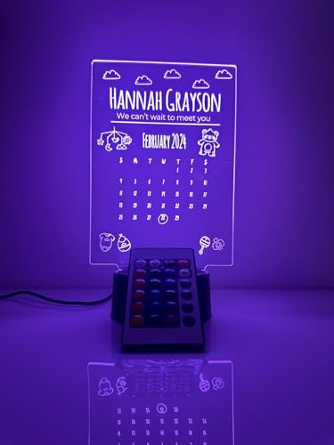 Lámpara LED personalizada para bebé con calendario de nacimiento miniatura 5