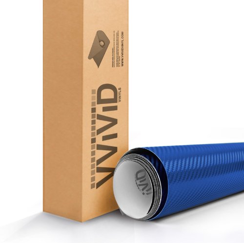 Image of VViViD XPO Electric Blue 3D Carbon Fiber Vinyl Wrap Roll with Air Release Technology (5ft x 5ft)