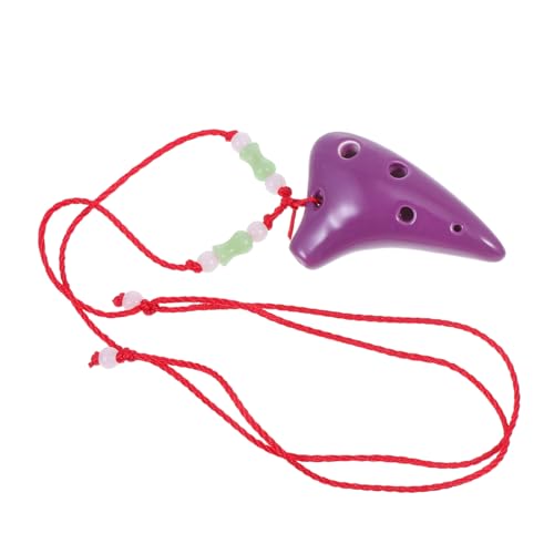 ibasenice 1 セット ミニ 6 穴 オカリナ ユニーク 楽器 音楽 楽器 ミニ オカリナ パープル ジョー ハープ クラリネット リード ホイッスル ネックレス フルート 祭壇 伝説 の の 蓋 パープル ドロマイト
