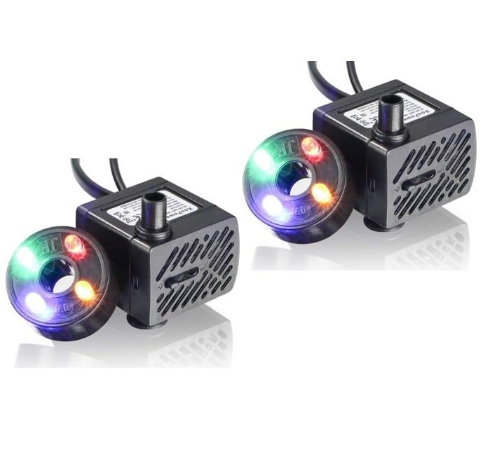 Sentrox Mini Water Pump with LED light | Mini Water Fountain Pump for Fountains | Submersible Pump for DIY Crafts | Aquarium/Fish Tank Water Pump with LED Light, (Black) (With LED - QTY-2) (B0DC4CXXYY) Amazon Price History, Amazon Price Tracker