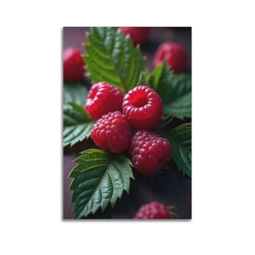 Décoration murale framboises rouges ZHOUKEG 60x90 cm pour salon