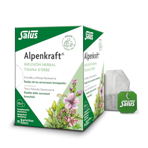 Salus - Alpenkraft Infusión Herbal - 15 Sobres - Cuida y Protege las Vías Respiratorias - Elaborado con una Selecta Mezcla de 7 Plantas Medicinales - Complemento Alimenticio