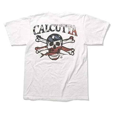 Calcutta Men’s Original Logo Short Sleeve T-Shirt, Red, White and Blue, Large Cover