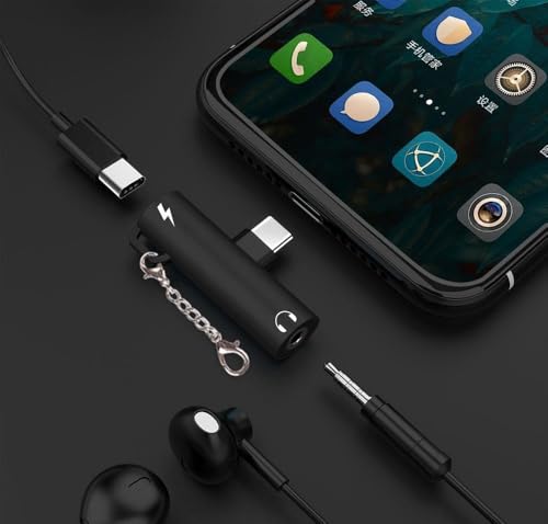 Image of Type-C to 3.5mm Headphone Aux Jack & USB-C Charging 2-in-1 Splitter ? Compatible with iPhone 16 /15 Pro /Pro Max /Plus, iPad 10 /Air 5 /4, OnePlus 12 /11 /10 /9 /8 /7, Nord 2 /CE 4 /3 /2, Redmi Note 14 /13