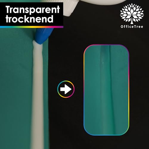 OfficeTree 250 ml Flüssigkleber Bastelkleber Lösungsmittelfrei - Bastelleim Kleber für Kinder geeignet - Transparent Trocknend für Große und Kleine Projekte