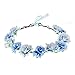 Love Sweety Women Flower Headband Bridal Floral Crown Wreath Girls BOHO Garland Halo (Blue)