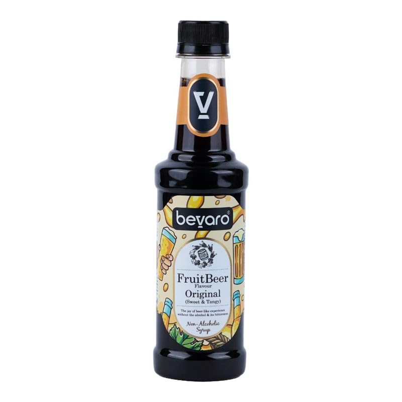 Bevaro Fruit Beer Syrup - Original Flavor - 300ml | Ideal for Cocktails, Mocktails, Mixers, and Beverages | Non-Alcoholic | Sweet and Tangy | Perfect for Parties & Café Use| Makes Up to 15 Servings