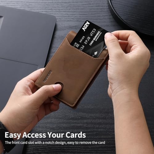 Mens Wallet Slim Bifold Wallet With Money Clip Genuine Leather Wallet RFID Blocking Minimalist Card Holder Wallet,11 Card Slots (Coffee)4