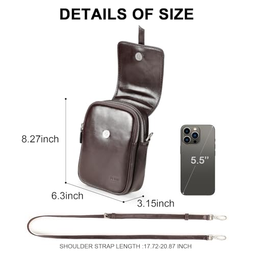 Image of Genuine Leather Crossbody Bags for Women, Small Crossbody Bag for Women,Phone Purses with Adjustable Strap for Travel
