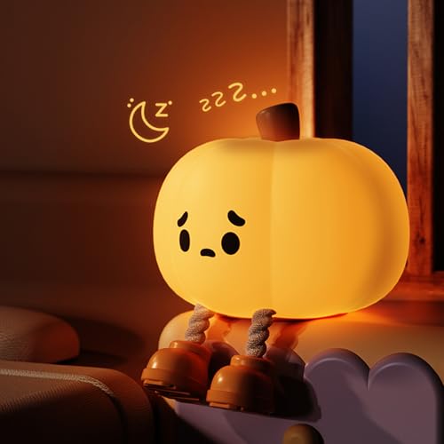 Lámpara de noche recargable de silicona TriPro Calabaza miniatura 1
