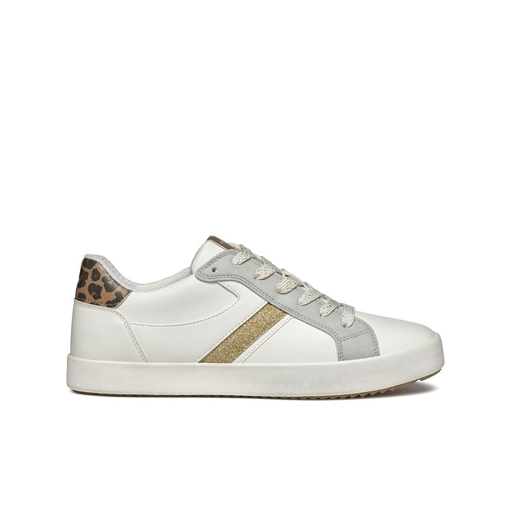 Geox Women's D Blomiee C Trainers, Optic White Silver, 2.5 UK