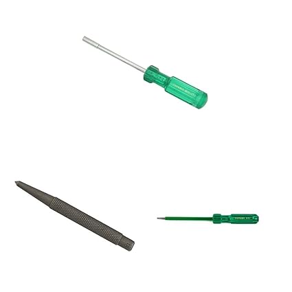 TAPARIA BD 125 Bit Driver, Green and Silver, 1 Piece, 8.0 x 125mm&Taparia 1986 Steel (150mm) Centre Punch Drift Punch (Grey)&Taparia 815 Steel Tester (Green)