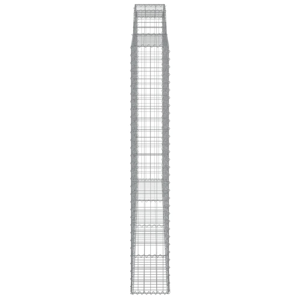 Cesti per gabbioni Archi, 2 pezzi, 300 x 30 x 200/220 cm, ferro zincato | Filo 3,5 mm robusto, ganci rinforzati, parete di sostegno, barriera da giardino