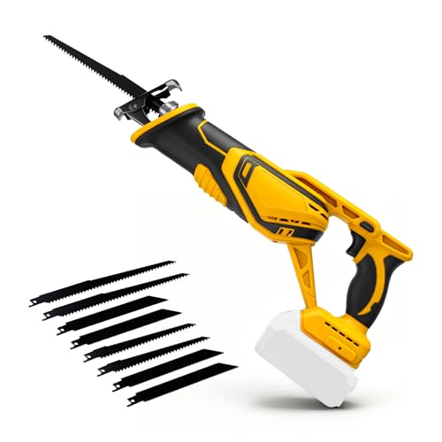 Scie sabre sans fil pour Dewalt 20 V, 3000 SPM, scie sabre sans fil, vitesse variable avec 8 lames de scie pour couper le bois, le métal, le plastique (sans batterie)