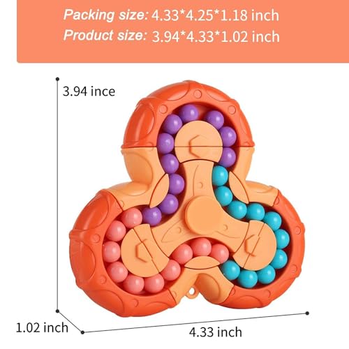 YUDANSI Rotierendes Fingerwürfel-Spielzeug, Zauberwürfel Handlich Spinner Fidget-Spielzeug Ball iq-Spiel, Geschenk für Kinder ab3 Jahren Weihnachten Geburtstag Neujahr