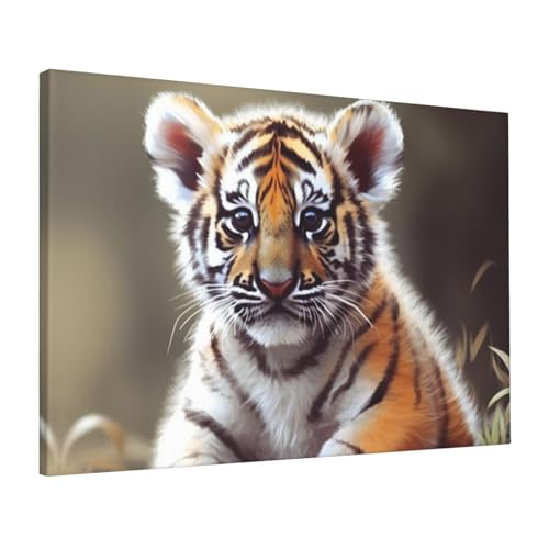 Impression sur toile tigre mignon haute définition avec suspension premium 40x61 cm
