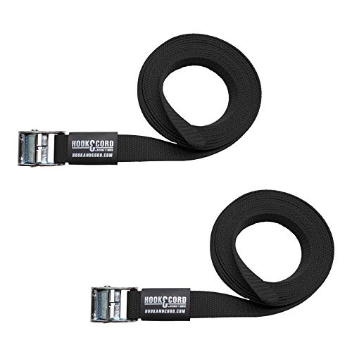 SECURE IT QUICK Straps & Buckles - Cinch Tie Down CAM Cargo Utility Lashing Straps - 1" Wide Heavy Duty Webbing (120" CAM - 2 PK, Black)