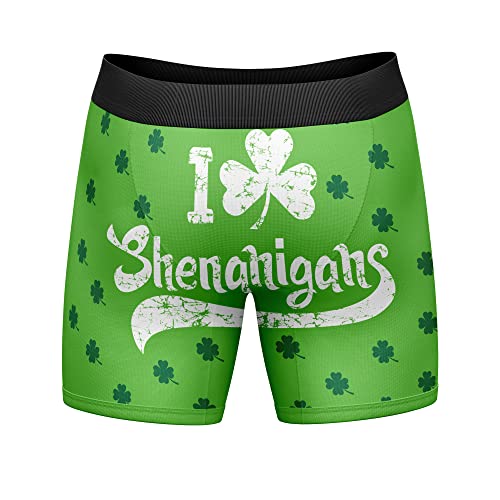 Crazy Dog T-Shirts Mens I Clover Shenanigans Boxers Funny St Patricks Day Saint Paddy Shamrock Graphic Underwear3
