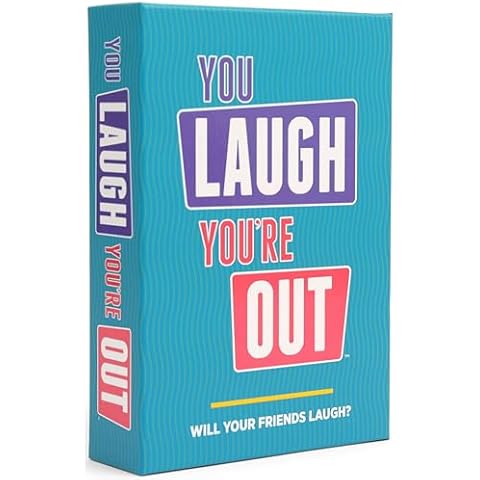DSS Games You Laugh You're Out A Party Game with Hilarious Charades Family Card Games for Adults & Kids, 125 Prompt Cards Fun Card Games for Family Game Nights, Gatherings, & Parties Ages 14 + Cover
