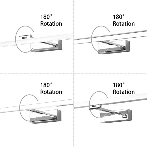 Klighten LED Spiegelleuchte Bad 60cm,18W IP44 Wasserdichte 180° Rotation Badleuchte Wand Badzimmer Spiegellampe, 1170 Lumen, Warmweiß 3000K, Chrom