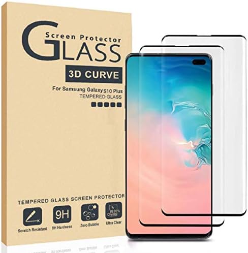 Tempered Glass Screen Protector for Samsung Galaxy S10 Plus,[2 Pack] Full Coverage 3D Curved Anti-Scratch Bubble-Free Tempered Glass S10+ Screen protector