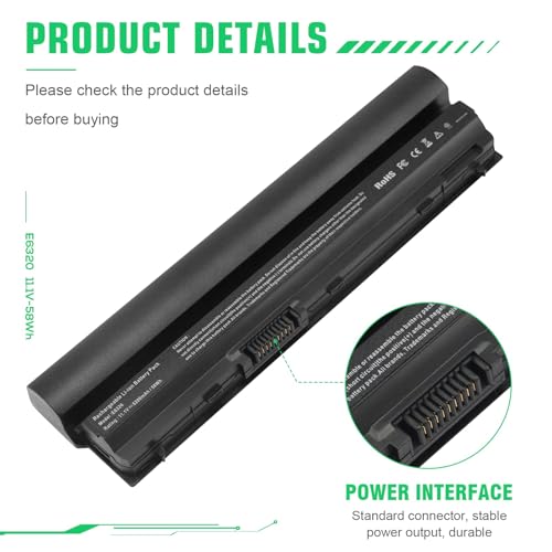 Image of ASUNCELL Laptop Notebook Battery for Dell Latitude E6320 E6330 E6430S E6220 E6230 E6120 Series, Compatible p n FRR0G UJ499 TPHRG KJ321 Y61CV