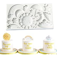 Cestony Cartoon Weather Sun Cloud Rain Rainbow Star Snowflake Modeling Silicone Molds for DIY Cake Fondant Biscuit Cookies Soap Sugar Pudding Chocolate Hard Candies Dessert Candle Decor