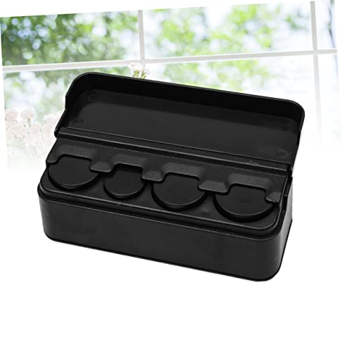 Caja organizadora plástica negra para monedas portátil miniatura 2