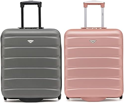 Flight Knight Set of 2 Lightweight 2 Wheel ABS Hard Case Suitcases Cabin Carry On Hand Luggage Approved for Over 100 Airlines Including British Airways, Ryanair & easyJet Approved Free Carry On