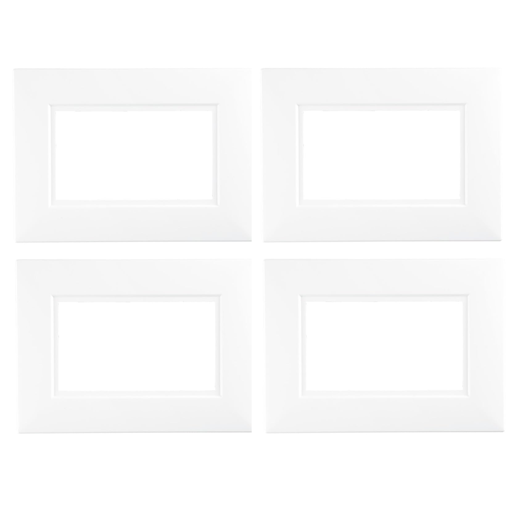 4 White Wall Plates - Finger Plate Surround - Double Socket Switch Surround - Square Finger Plate for 2 Gang Sockets and Light Switches - Wall Protector Plates.