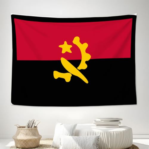 Tensure drapeau Angola en polyester lavable haute densité GLCWARM