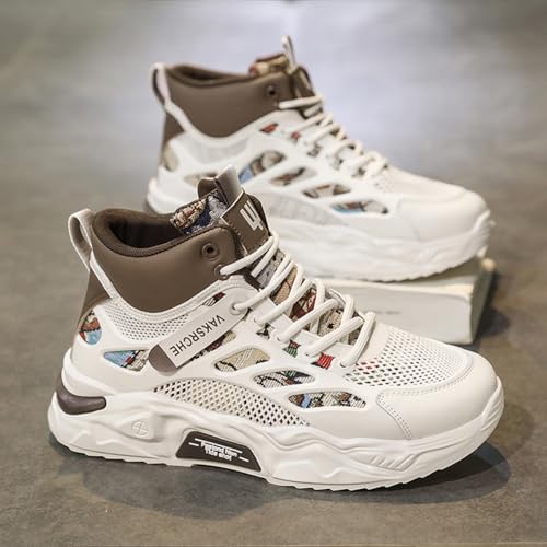 and Breathable Wide Basketball Shoes for Men, Also Ideal for Running and Walking. Extra Wide High - top Sneakers with Ankle Support, Combining Trend and Comfort (Blue,10)2