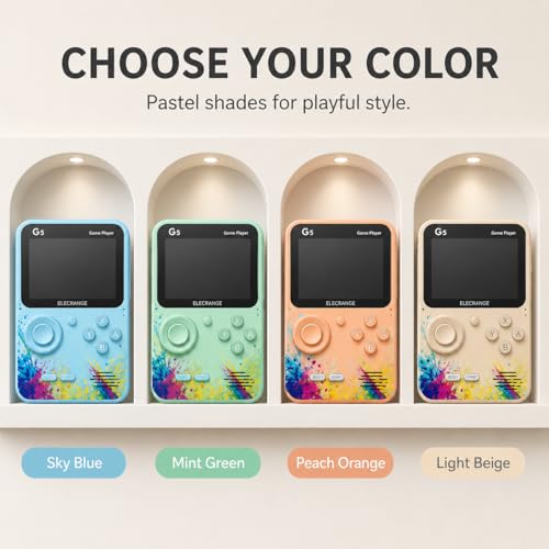 Image of G5 Handheld Retro Game Console with 3.0 Inch Colour Screen, 1000mAh Rechargeable Battery, AV TV Output, Portable Video Game Player for Kids & Adults, Multicolour