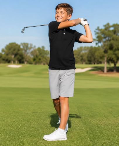 Image of uideazone Boys Polo Shirts Dry Fit Performance Golf Short Sleeve Casual School Uniform Size 5-14